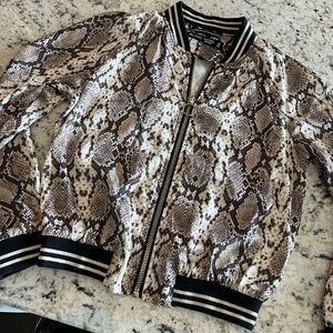 Ladies Blanc Noir XS snake print bomber jacket
